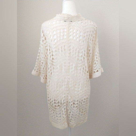 Evereve Molly cotton crocheted sweater cardigan M - Picture 7 of 8
